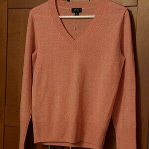 J Crew V-neck heathered Berry Citrus HBC cashmere Sz S sweater $98+